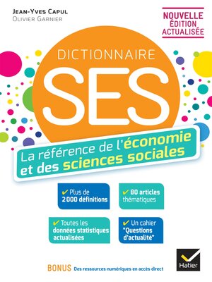 cover image of Dictionnaire SES--Economie et sciences sociales